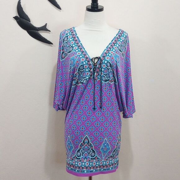 Nanette Lepore Moroccan Medallion Print Swim Cover Up Tunic - S - Picture 6 of 16